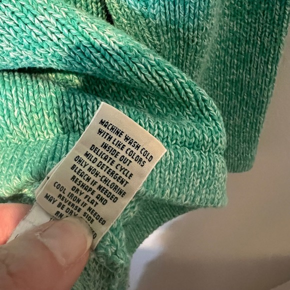 L.L. Bean Women's Marled Knit Green and White Fitted Heavyweight Sweater Medium - Picture 10 of 16